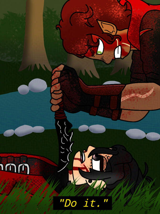 Artfight attack (redhead character belongs to nomad_drawing on insta)